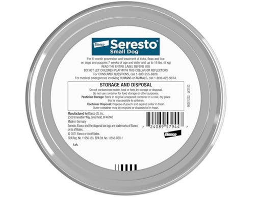 Seresto Small Dog Vet-Recommended Flea & Tick Treatment & Prevention Collar for Dogs Under 18 lbs. - 8 Months Protection